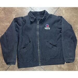 Matco Tools Jacket Coat Men Sz Sm Black Canvas Full Zip Fleece Lined Embroidered